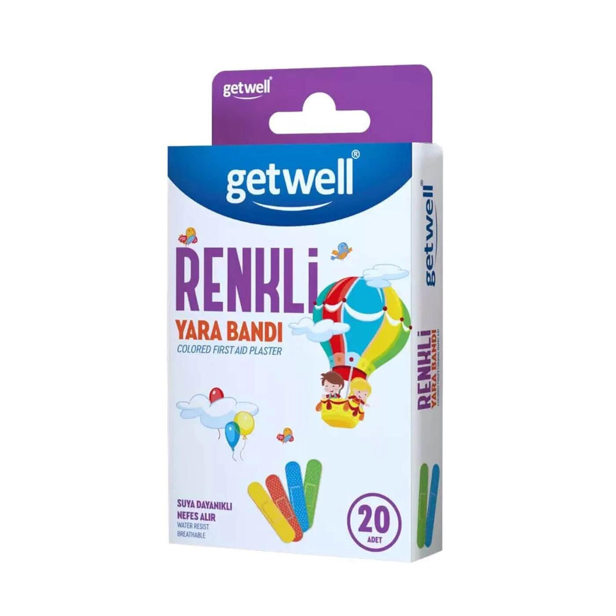 Getwell Colorful Adhesive Bandages for Kids & Adults 20 Count by Beauty Care Bag