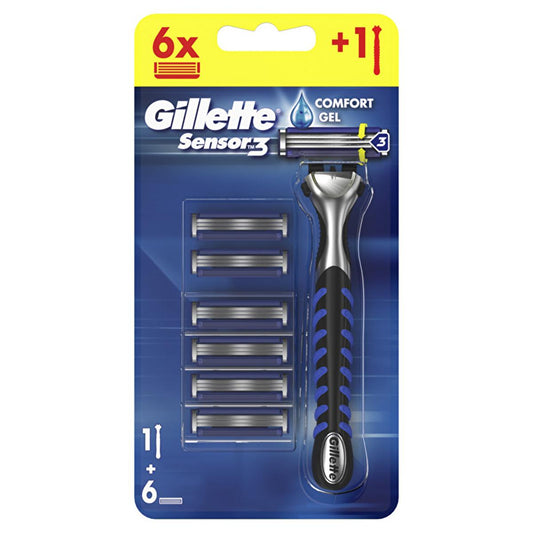 Gillette Sensor3 men's razor kit with 6 blades