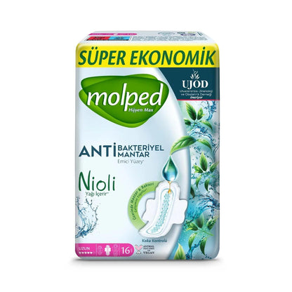 Molped Hygiene Max Long Sanitary Pads Super Economic Pack 16 Count by Beauty Care Bag