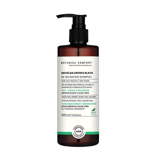 Botanica Comfort Mexican Aronia Black Re-Balancing Shampoo 400ml - Balancing, Natural, and Nourishing for Oily Roots and Dry Ends by Beauty Care Bag