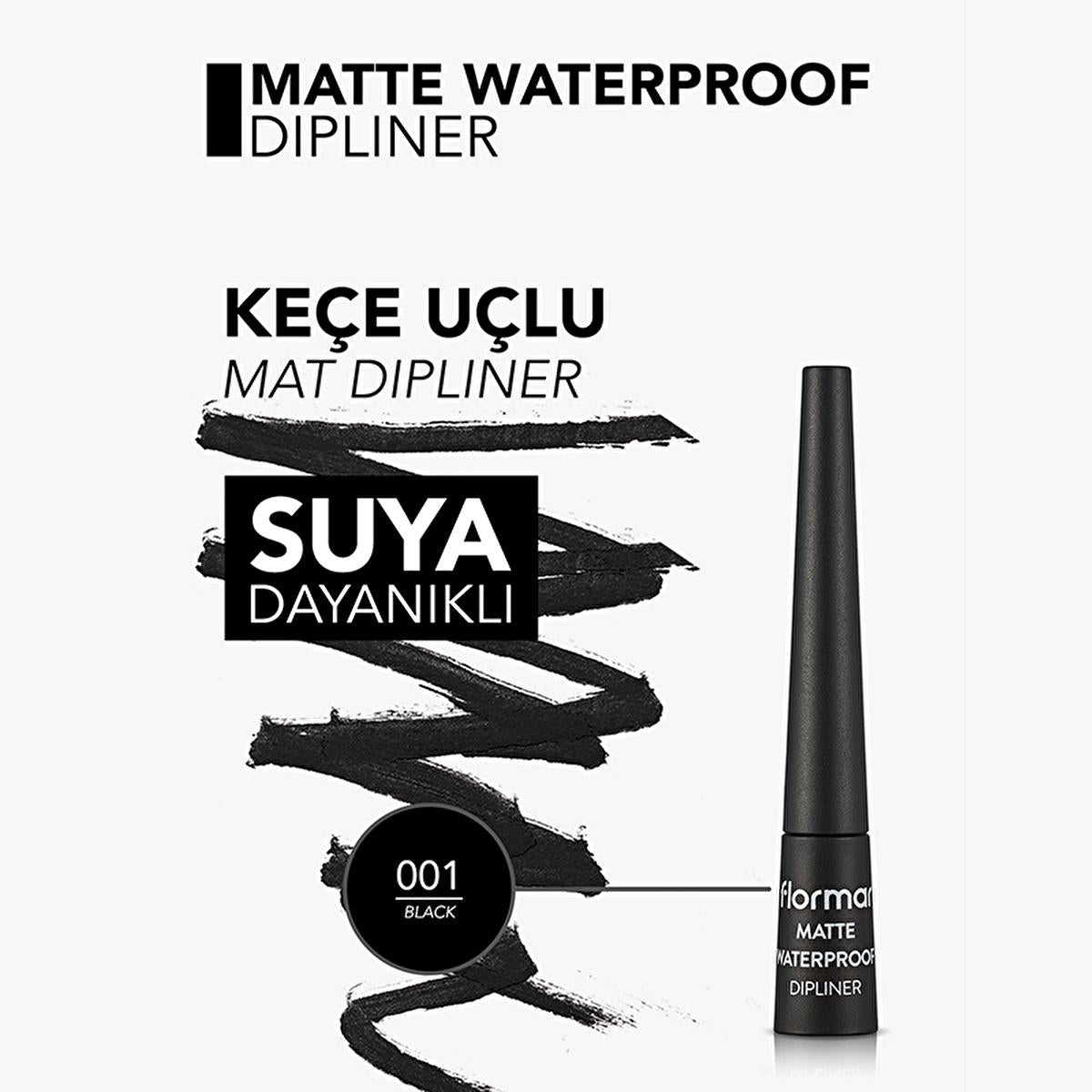 Flormar matte waterproof liquid eyeliner in black
