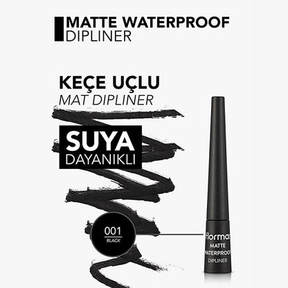 Flormar matte waterproof liquid eyeliner in black