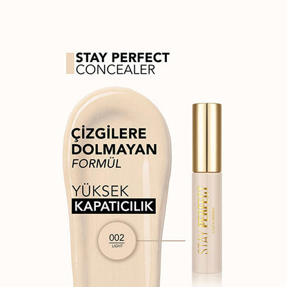 Flormar Stay Perfect: High Pigment Concealer - Long Lasting, Natural Finish, Full Coverage - Conceals Dark Circles & Blemishes by Beauty Care Bag