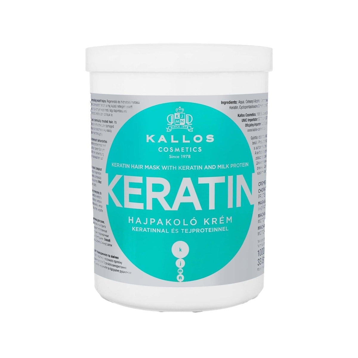 Kallos Cosmetics Keratin Hair Mask for Damaged & Chemically Treated Hair, 33.81 fl ozHair MaskTorqelo.com