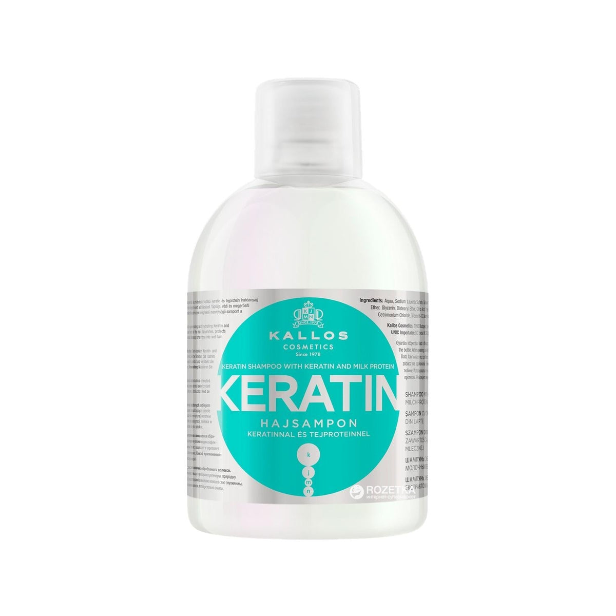 Kallos Cosmetics Keratin Shampoo with Milk Protein, 1000ml - Nourishing Hair Care for Dry or Damaged HairShampooTorqelo.com