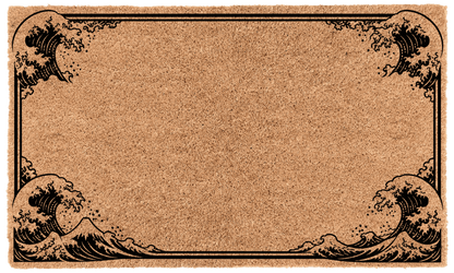 Kanagawa Wave Border Personalized Coir MatTorqelo.com