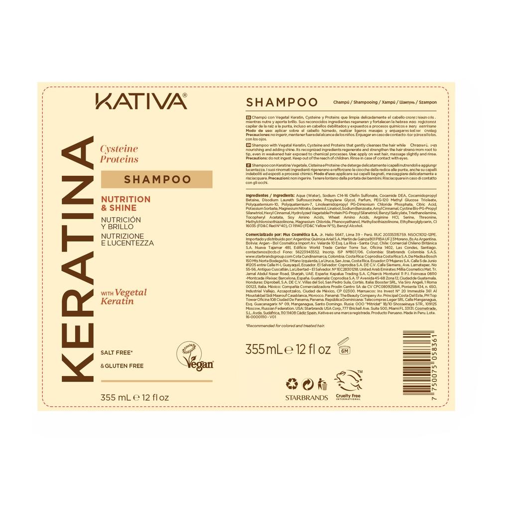 Kativa Keratin Vegan Shampoo 355 mlShampooTorqelo.com