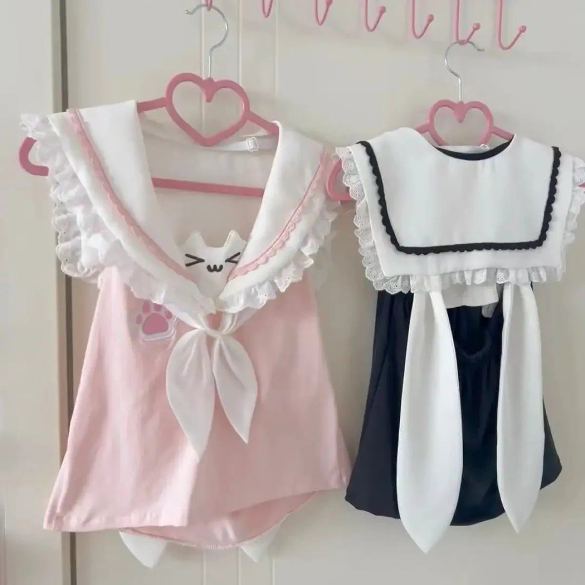Kawaii Cat Lace Sailor Crop TopWomen T-shirtsTorqelo.com