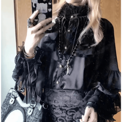 Kawaii Lace Lantern Sleeve BlouseBlousesTorqelo.com