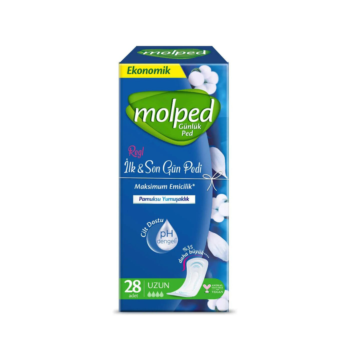 Molped Daily Pantyliners Large Breathable Liners 28 Count by Beauty Care Bag