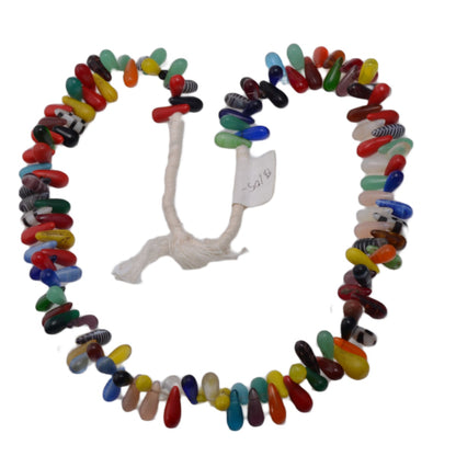 African Mali Wedding Glass Bead Strand - Multicolor Drop Beads 41 Inches by Continental Bead Suppliers