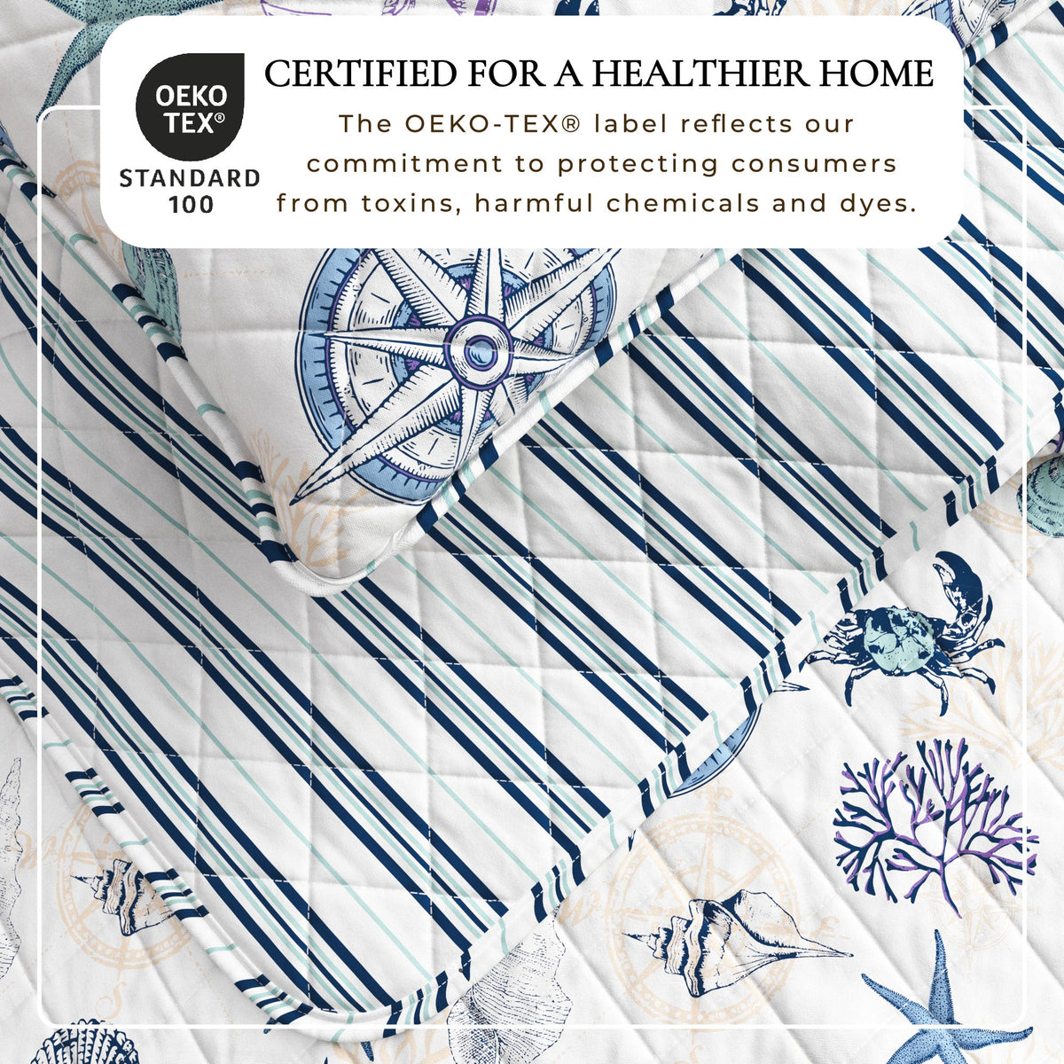Azure Collection Coastal Quilt Set by Great Bay Home