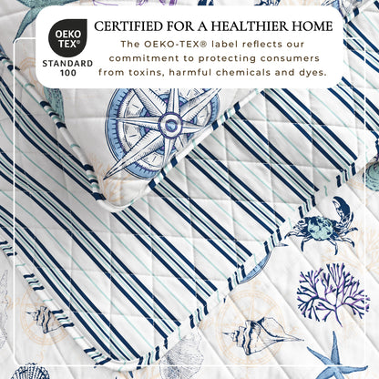 Azure Collection Coastal Quilt Set by Great Bay Home