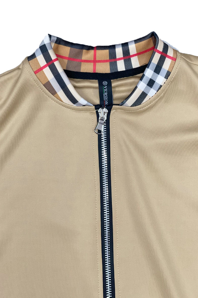 Checkered Detail Track Jacket Set by Lime Milo