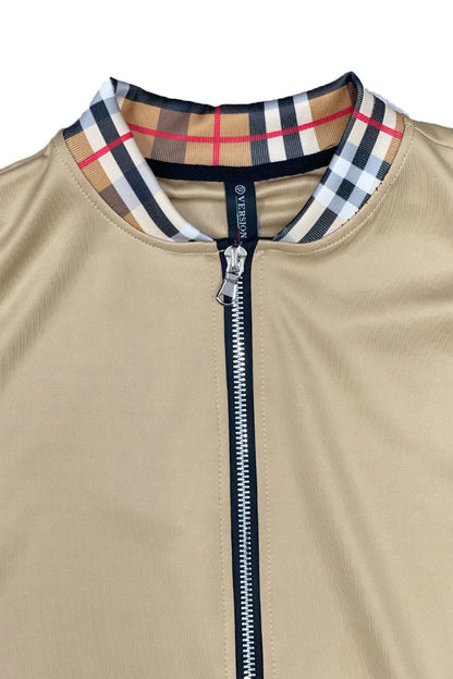 Checkered Detail Track Jacket Set by Lime Milo
