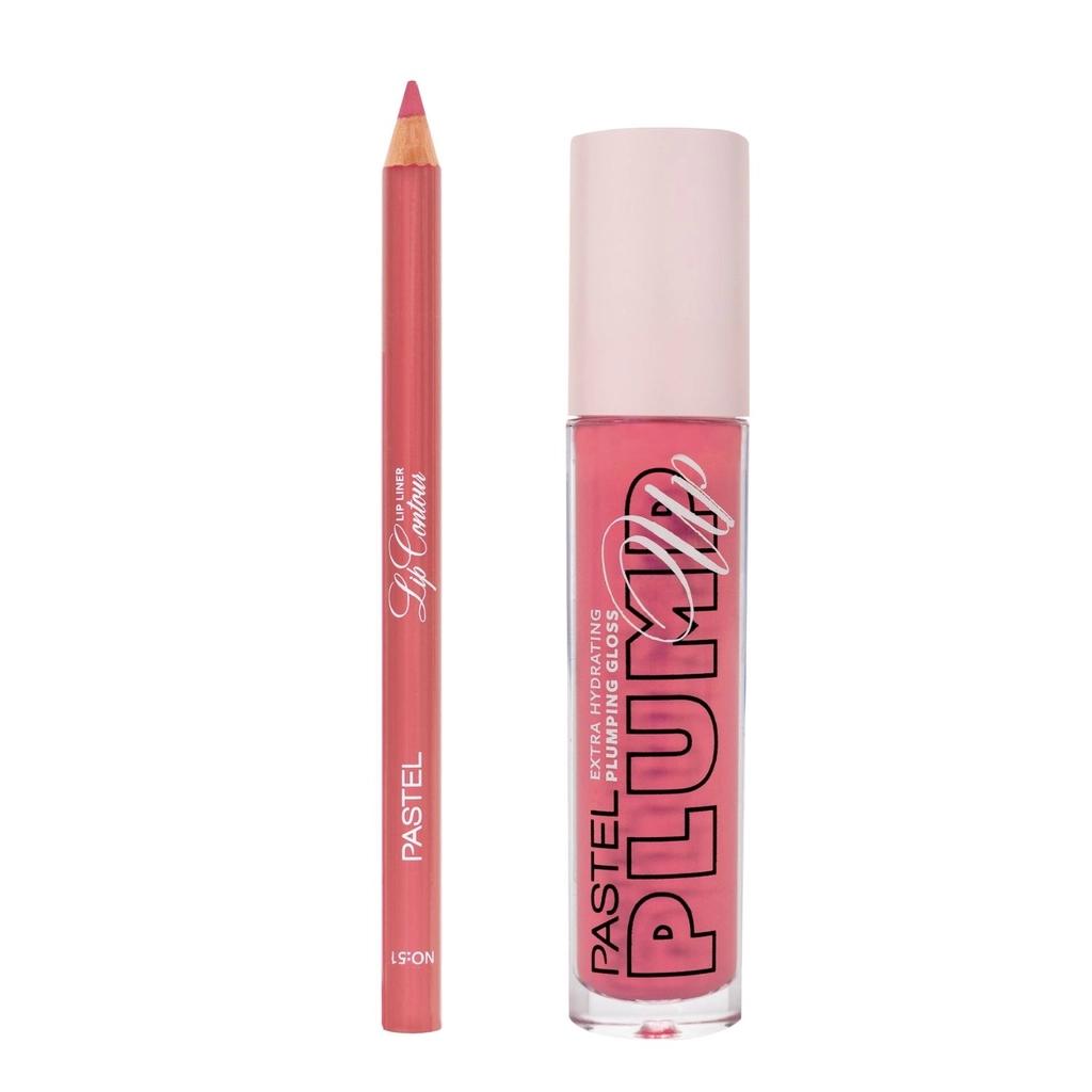 Pastel Plump Up Gloss 211 & Lip Liner 51 Makeup Set by Beauty Care Bag