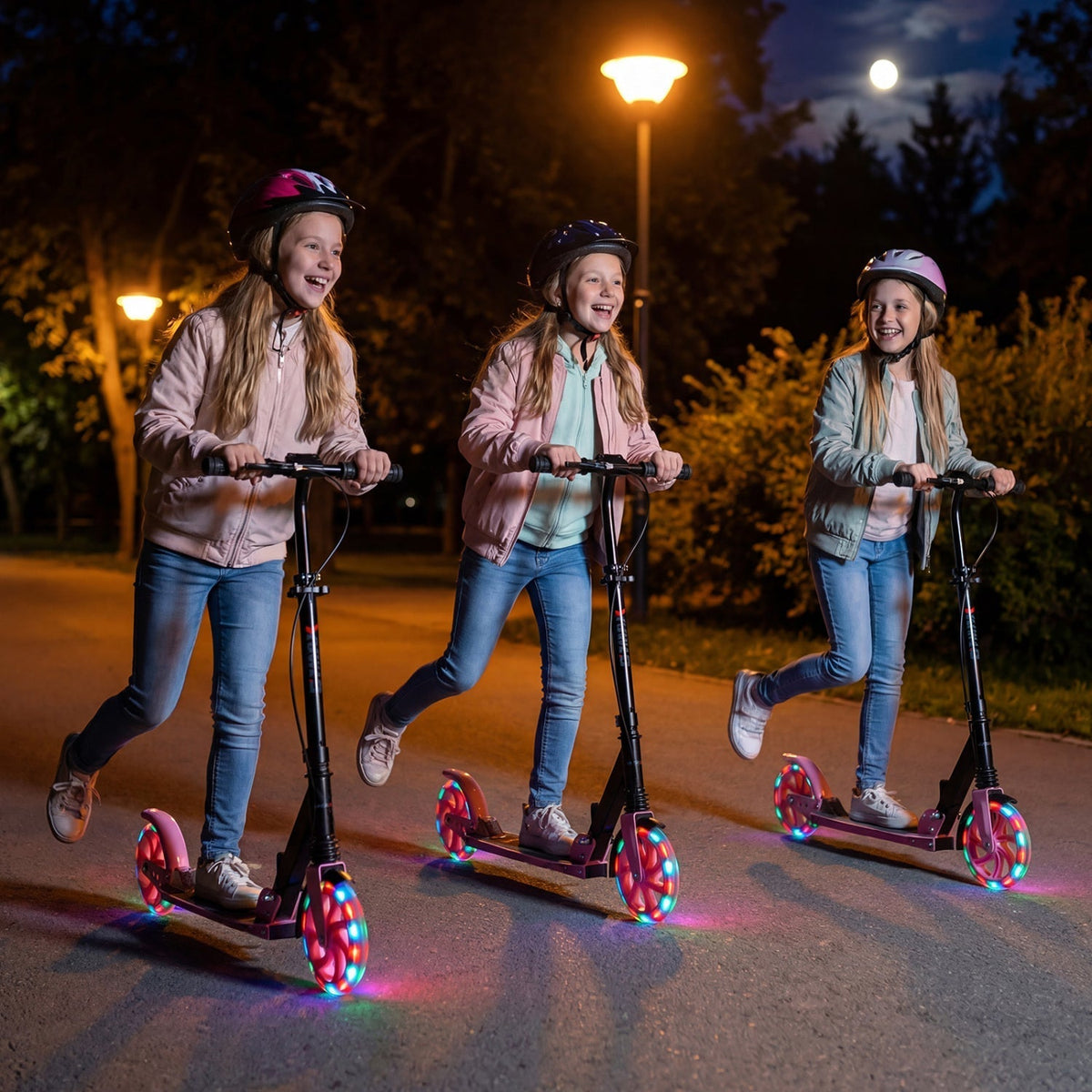 Kick Scooter for Kids Teens Adults Age 8+ Foldable Scooter with Large Light-up WheelsTorqelo.com