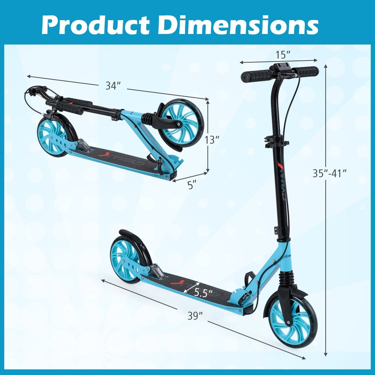 Kick Scooter for Kids Teens Adults Age 8+ Foldable Scooter with Large Light-up WheelsTorqelo.com