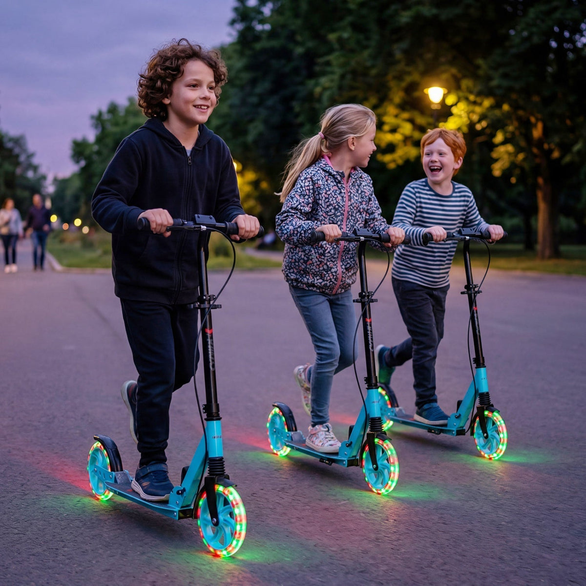 Kick Scooter for Kids Teens Adults Age 8+ Foldable Scooter with Large Light-up WheelsTorqelo.com