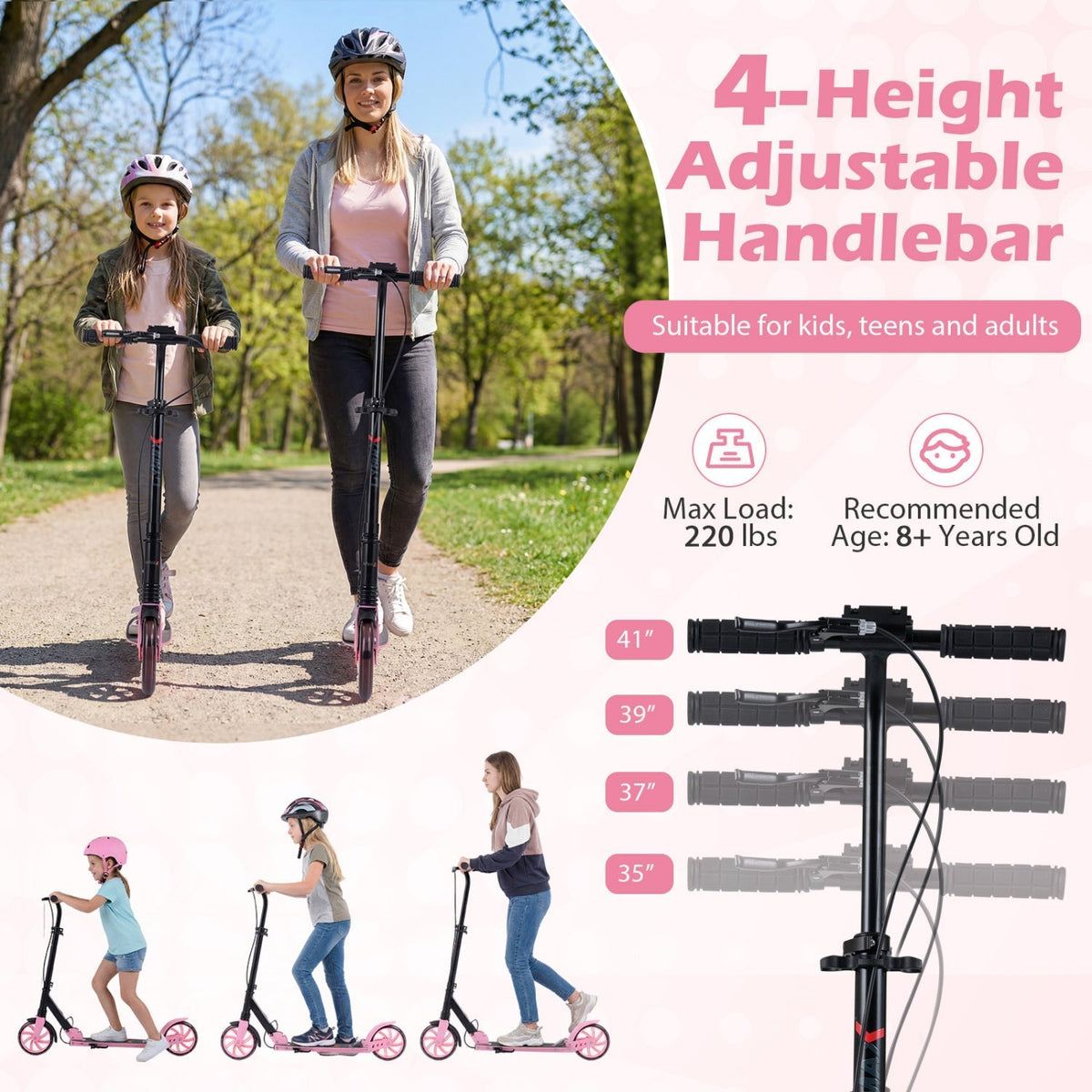 Kick Scooter for Kids Teens Adults Age 8+ Foldable Scooter with Large Light-up WheelsTorqelo.com