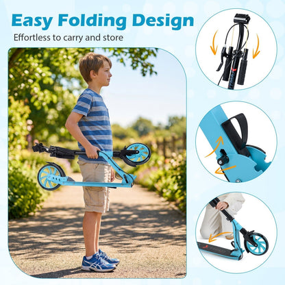 Kick Scooter for Kids Teens Adults Age 8+ Foldable Scooter with Large Light-up WheelsTorqelo.com
