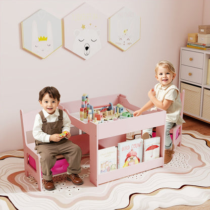 Kids Activity Table and 2 Chairs Set with Reversible TabletopKids Table & Chair SetTorqelo.com