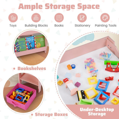Kids Activity Table and 2 Chairs Set with Reversible TabletopKids Table & Chair SetTorqelo.com