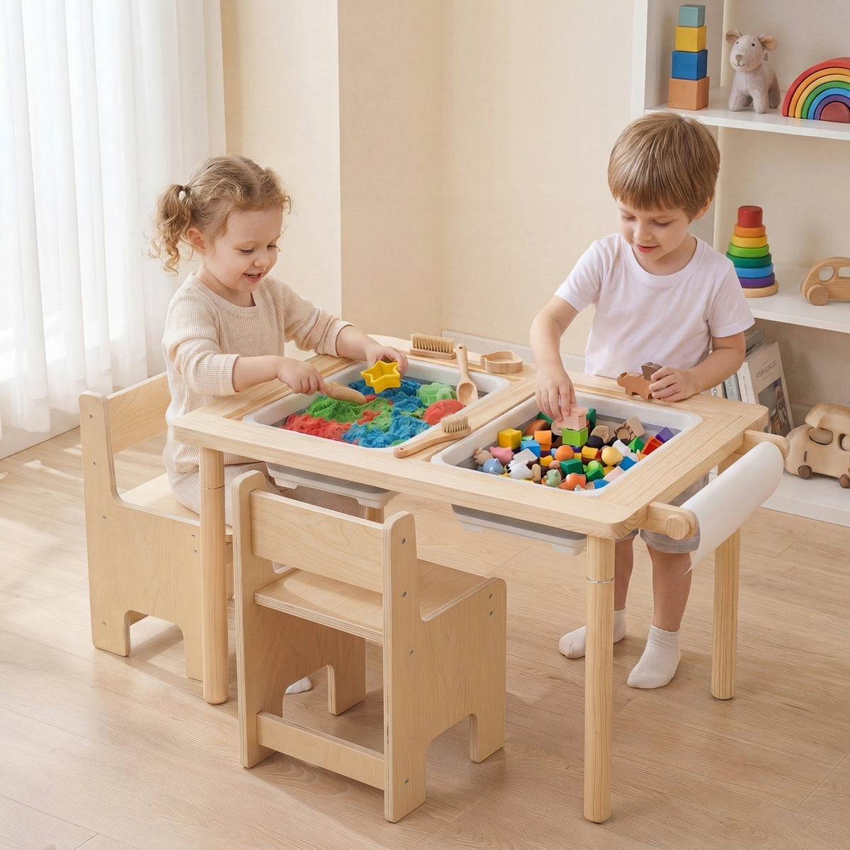 Kids Activity Table and Chair Set with Adjustable HeightKids Table & Chair SetTorqelo.com