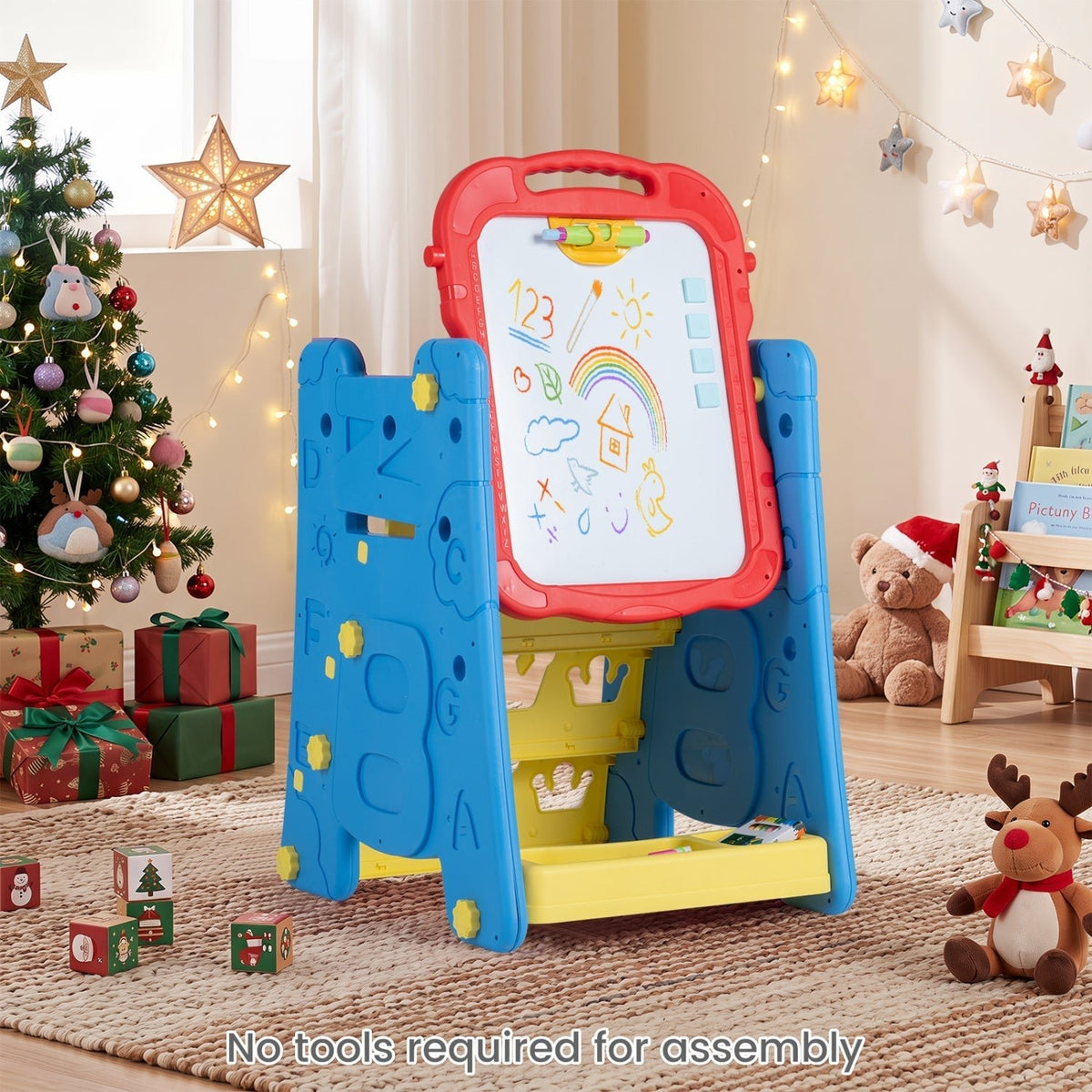 Kids Art Easel 4-in-1 Double Sided Magnetic BoardArt EaselTorqelo.com