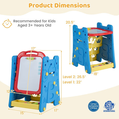 Kids Art Easel 4-in-1 Double Sided Magnetic BoardArt EaselTorqelo.com