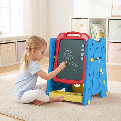 Kids Art Easel 4-in-1 Double Sided Magnetic BoardArt EaselTorqelo.com