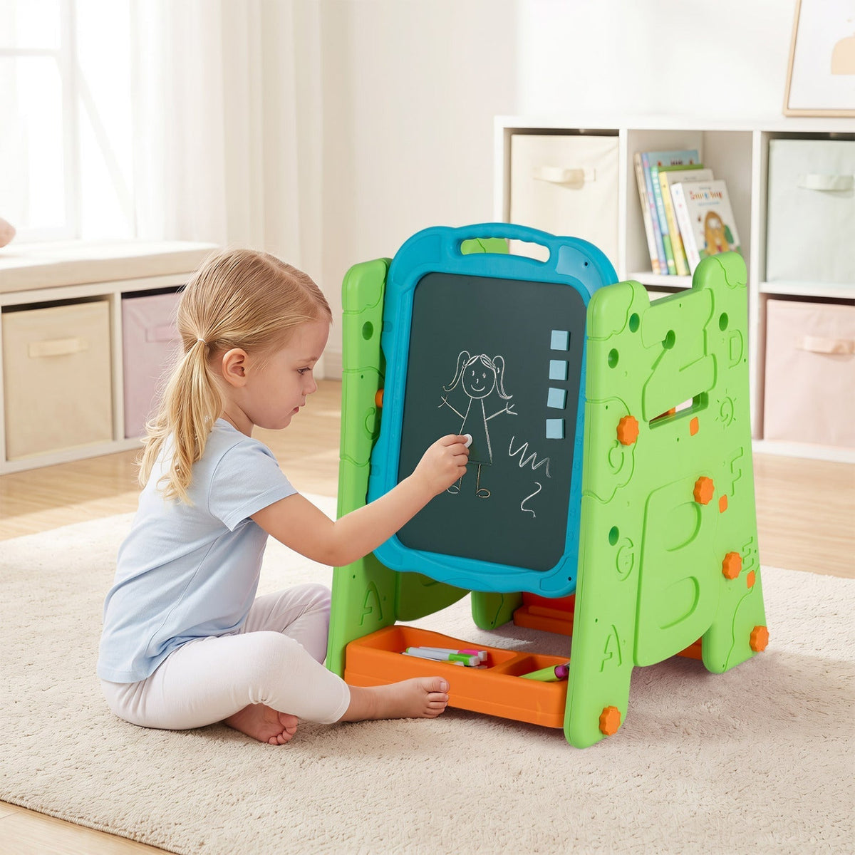Kids Art Easel 4-in-1 Double Sided Magnetic BoardArt EaselTorqelo.com