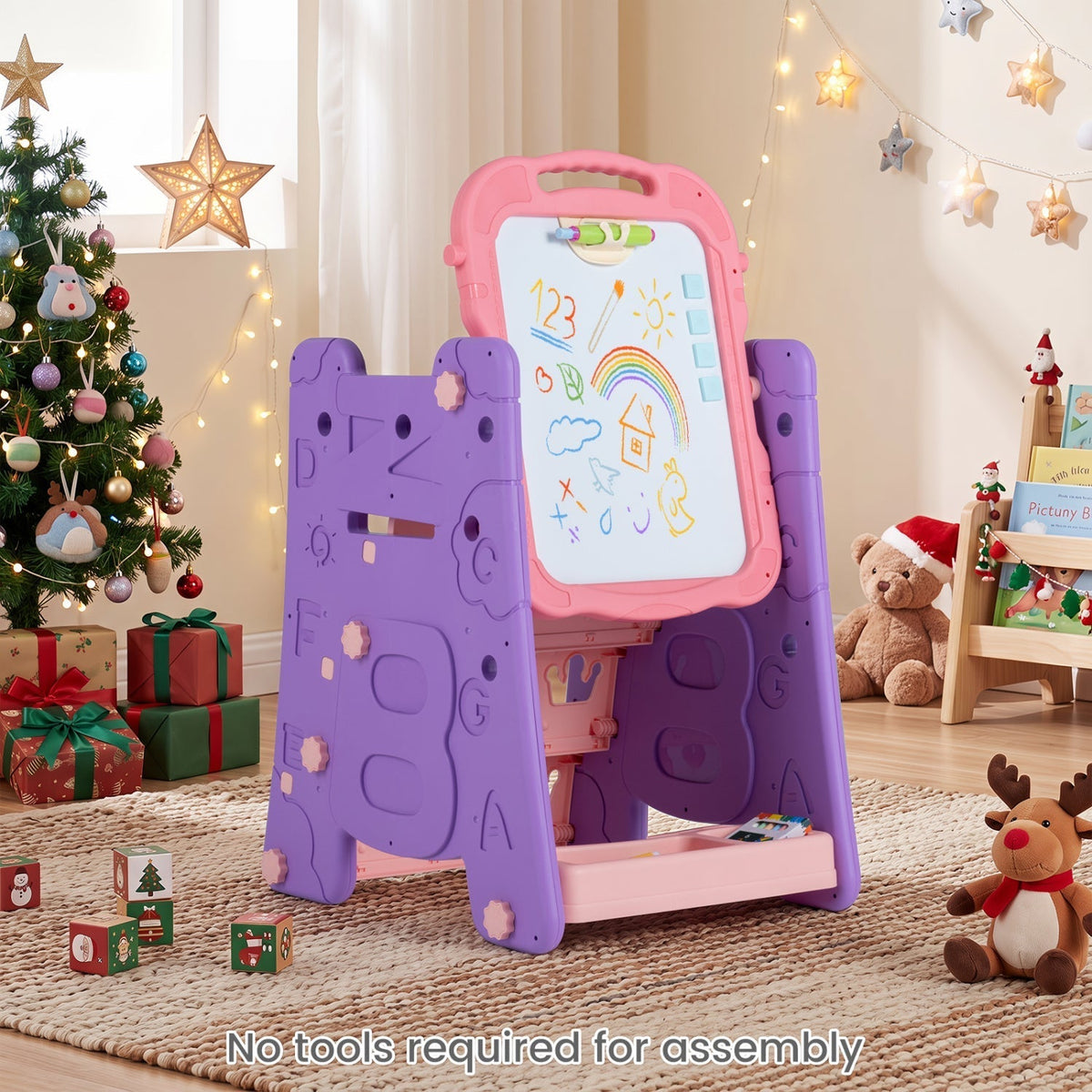 Kids Art Easel 4-in-1 Double Sided Magnetic BoardArt EaselTorqelo.com