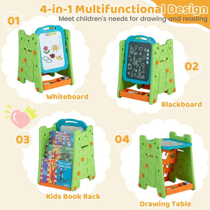 Kids Art Easel 4-in-1 Double Sided Magnetic BoardArt EaselTorqelo.com