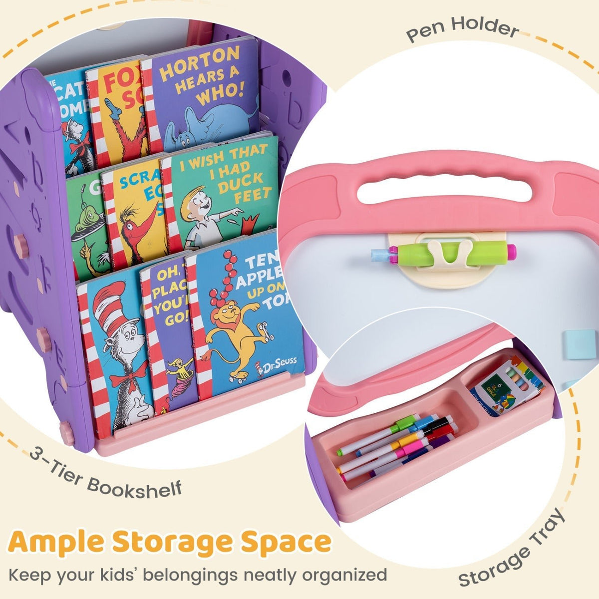Kids Art Easel 4-in-1 Double Sided Magnetic BoardArt EaselTorqelo.com