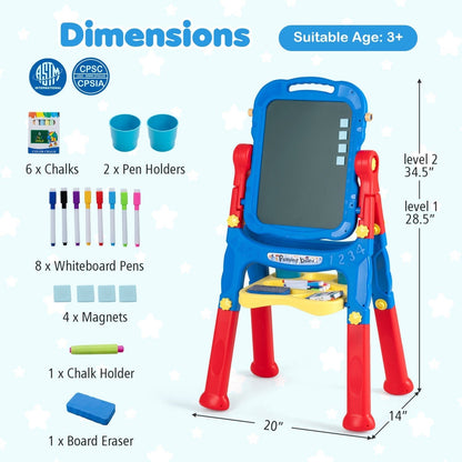 Kids Art Easel with Adjustable Height & 22 AccessoriesArt EaselTorqelo.com