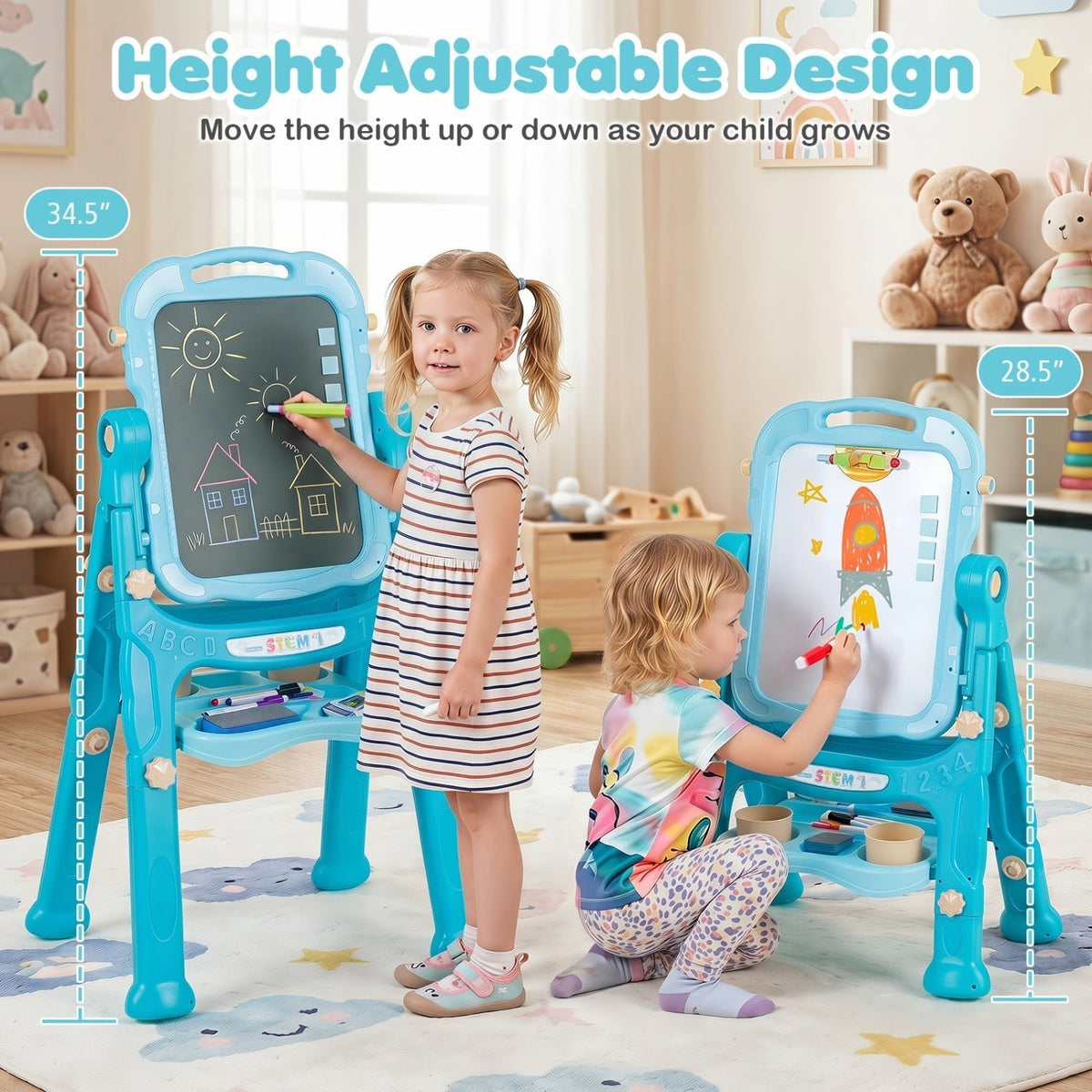 Kids Art Easel with Adjustable Height & 22 AccessoriesArt EaselTorqelo.com