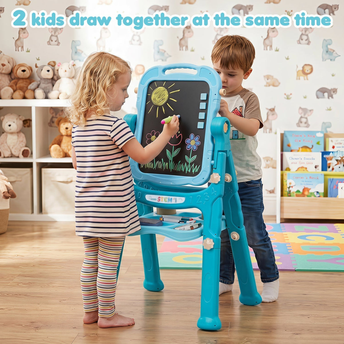 Kids Art Easel with Adjustable Height & 22 AccessoriesArt EaselTorqelo.com