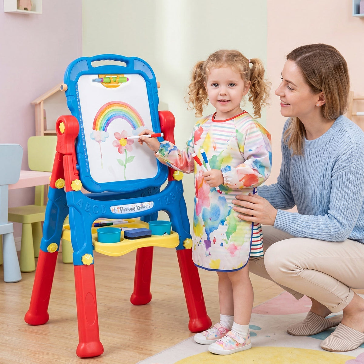 Kids Art Easel with Adjustable Height & 22 AccessoriesArt EaselTorqelo.com