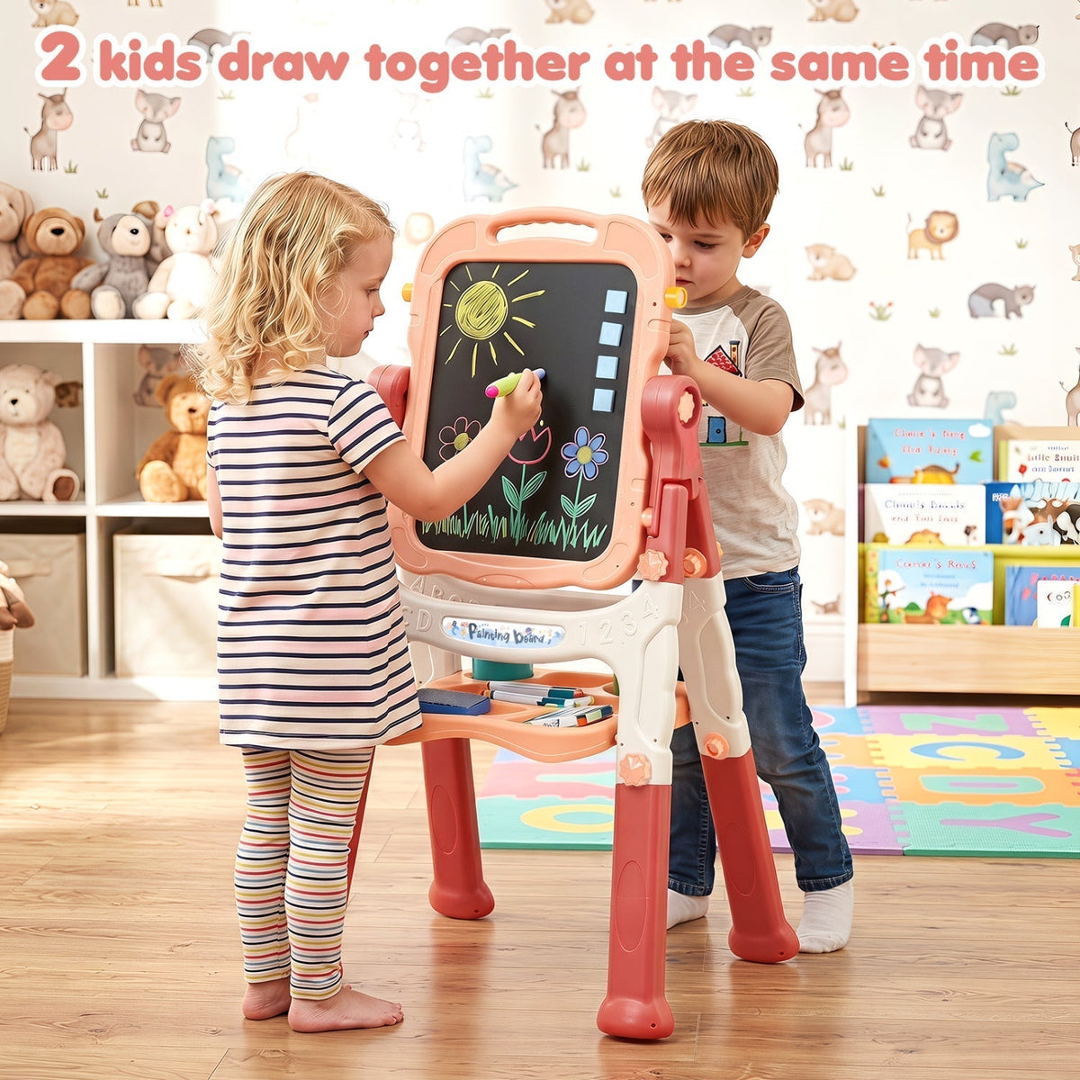 Kids Art Easel with Adjustable Height & 22 AccessoriesArt EaselTorqelo.com