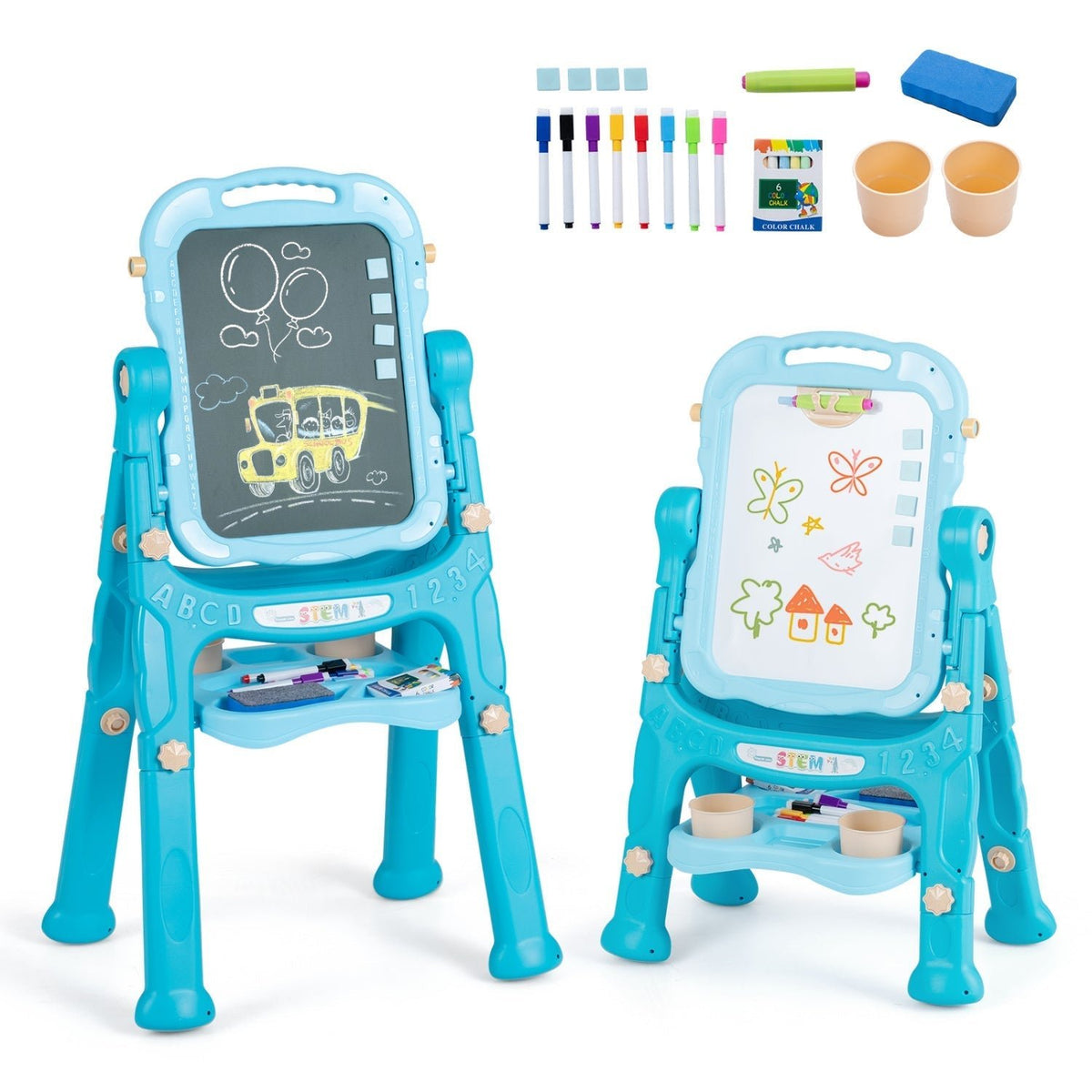 Kids Art Easel with Adjustable Height & 22 AccessoriesArt EaselTorqelo.com