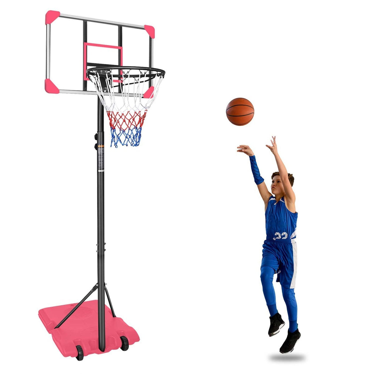 Kids Basketball Hoop Adjustable 5.6-7ft with WheelsBasketball HoopTorqelo.com