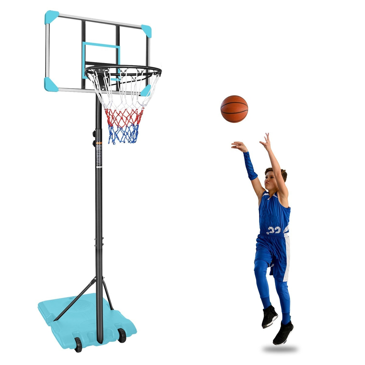 Kids Basketball Hoop Adjustable 5.6-7ft with WheelsBasketball HoopTorqelo.com