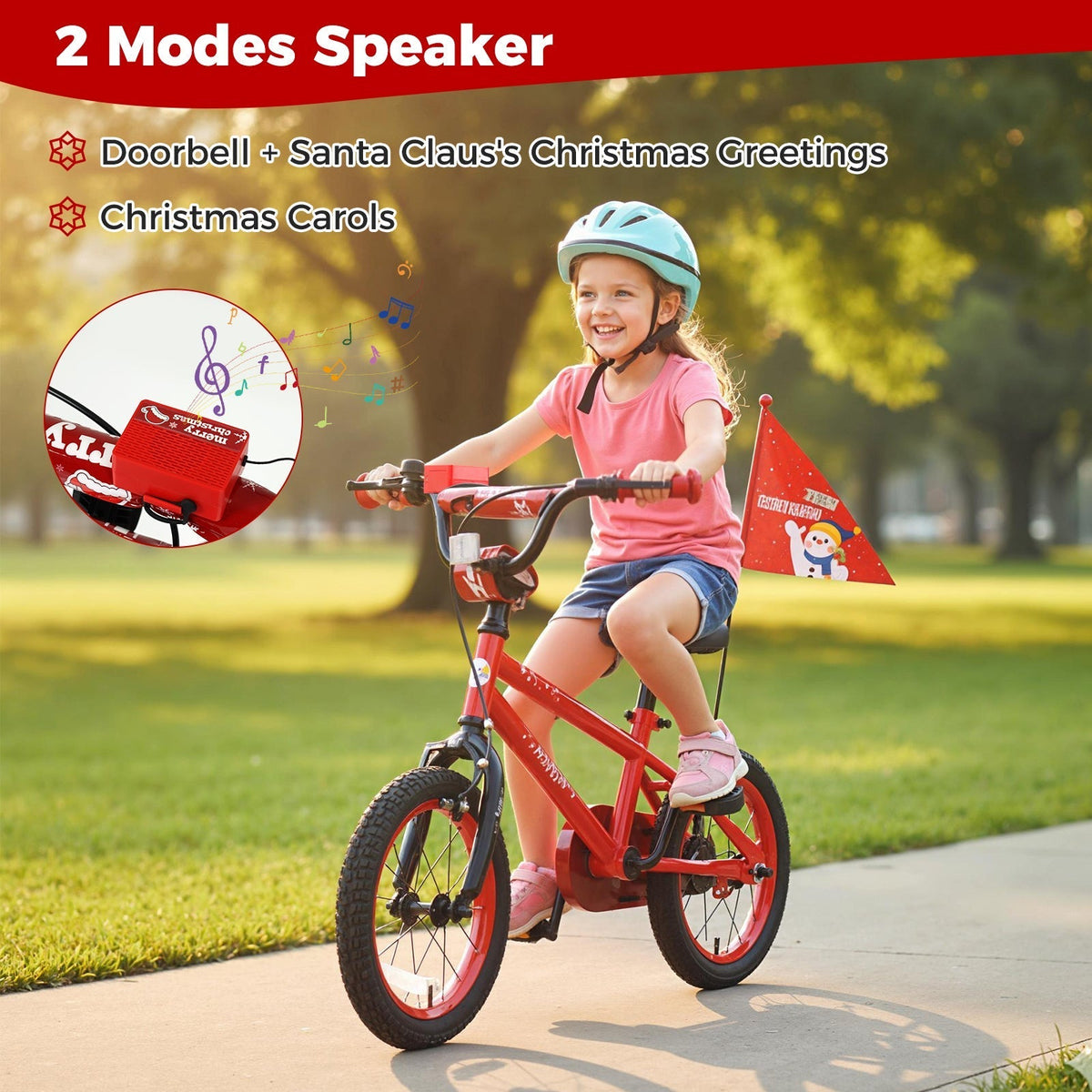Kids Bike 12-18 Inch with Training Wheels & Christmas MusicKids BikeTorqelo.com