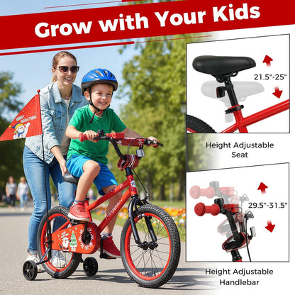 Kids Bike 12-18 Inch with Training Wheels & Christmas MusicKids BikeTorqelo.com