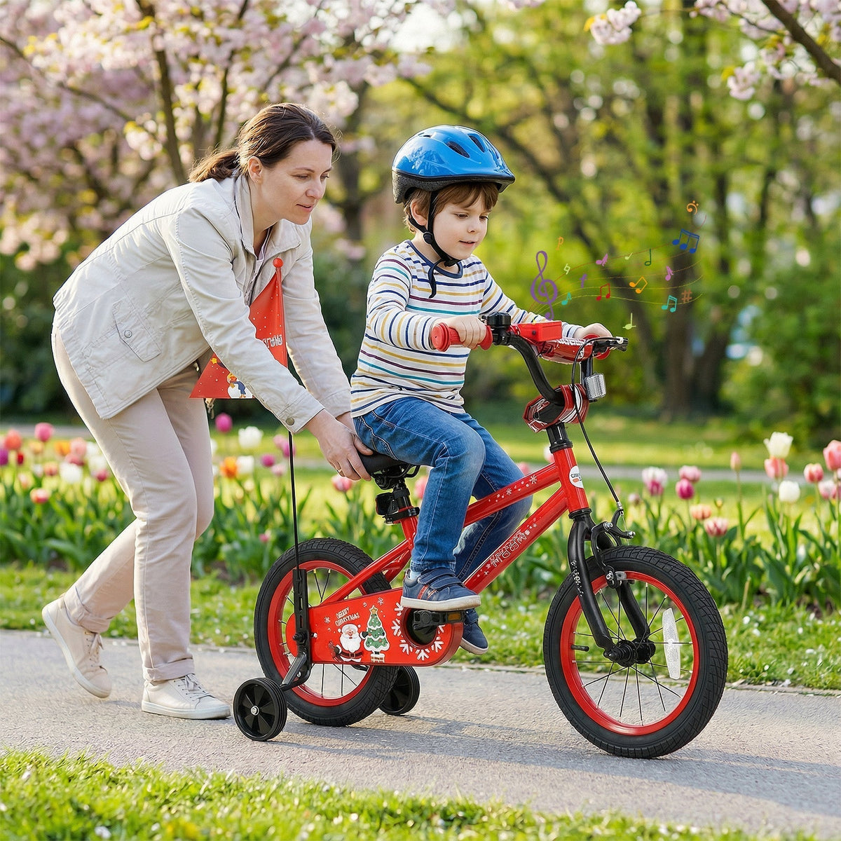 Kids Bike 12-18 Inch with Training Wheels & Christmas MusicKids BikeTorqelo.com