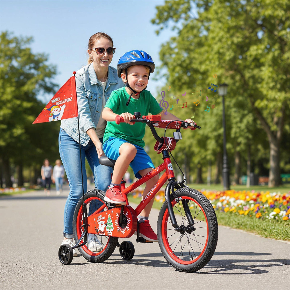 Kids Bike 12-18 Inch with Training Wheels & Christmas MusicKids BikeTorqelo.com