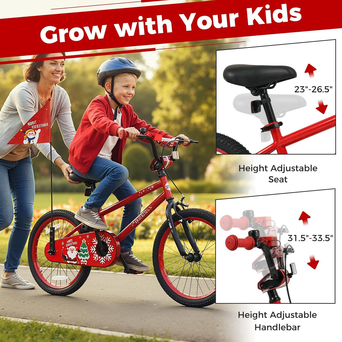 Kids Bike 12-18 Inch with Training Wheels & Christmas MusicKids BikeTorqelo.com