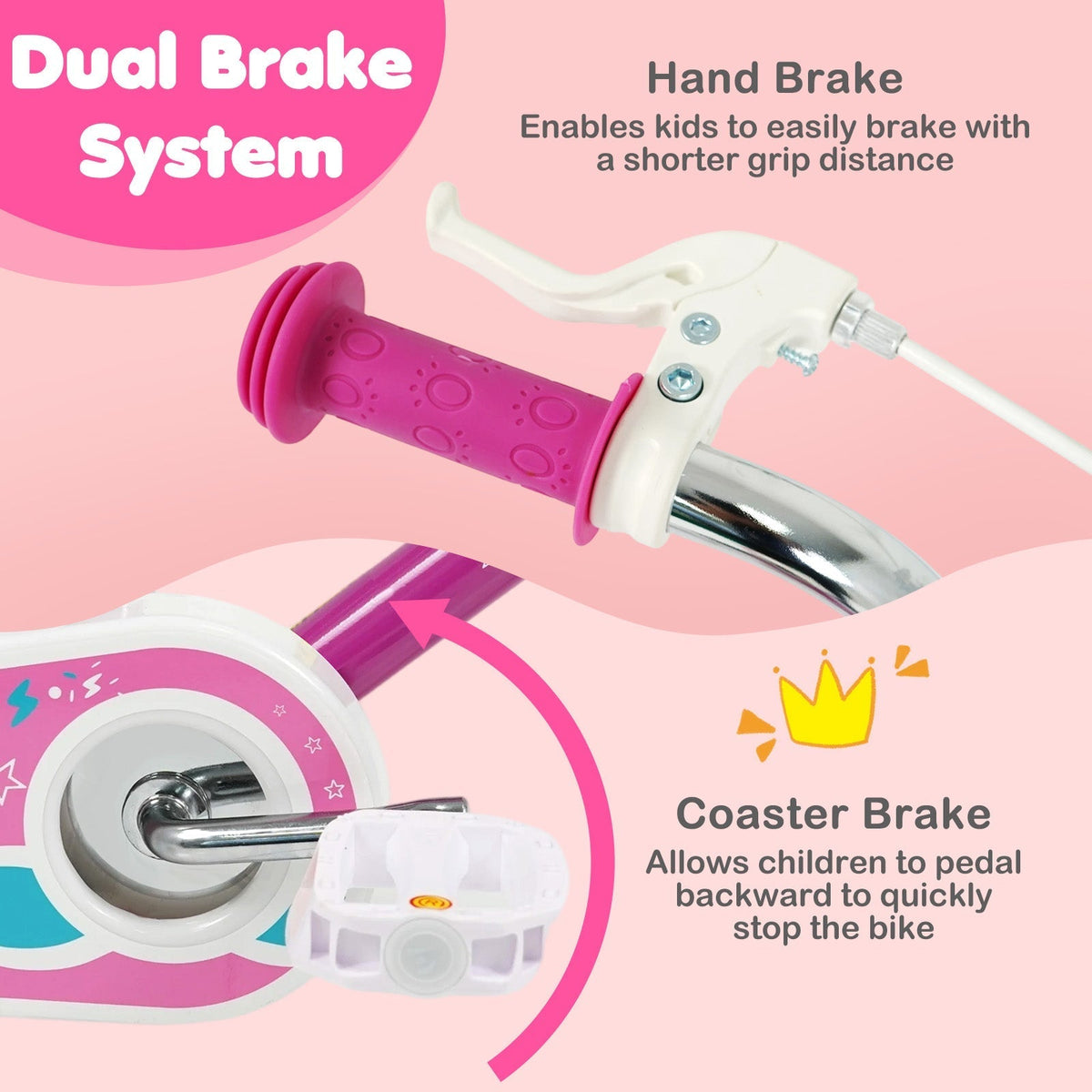 Kids Bike 12-18 Inch with Training Wheels - PinkKids BikeTorqelo.com