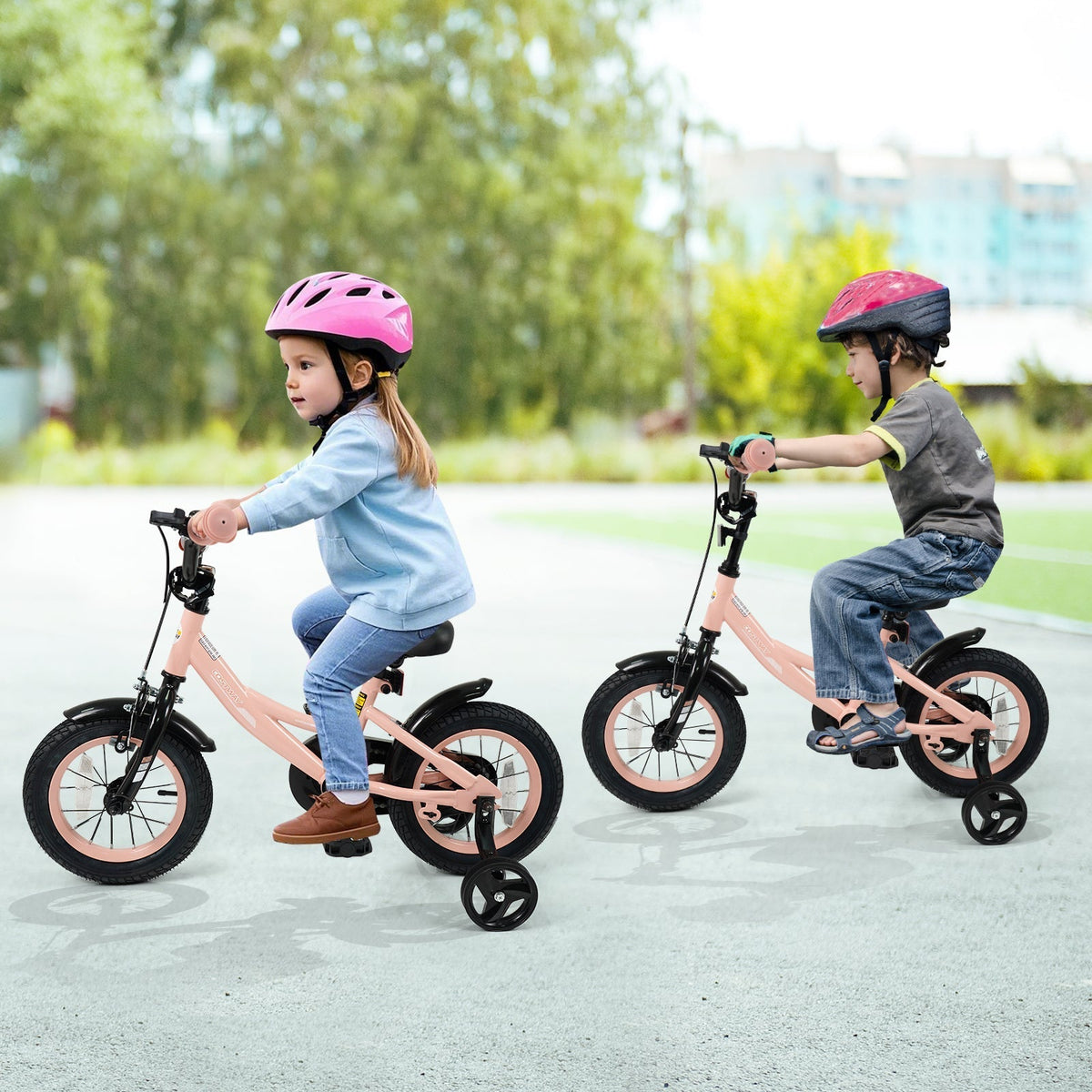 Kids Bike 12-18 Inch with Training Wheels - PinkKids BikeTorqelo.com